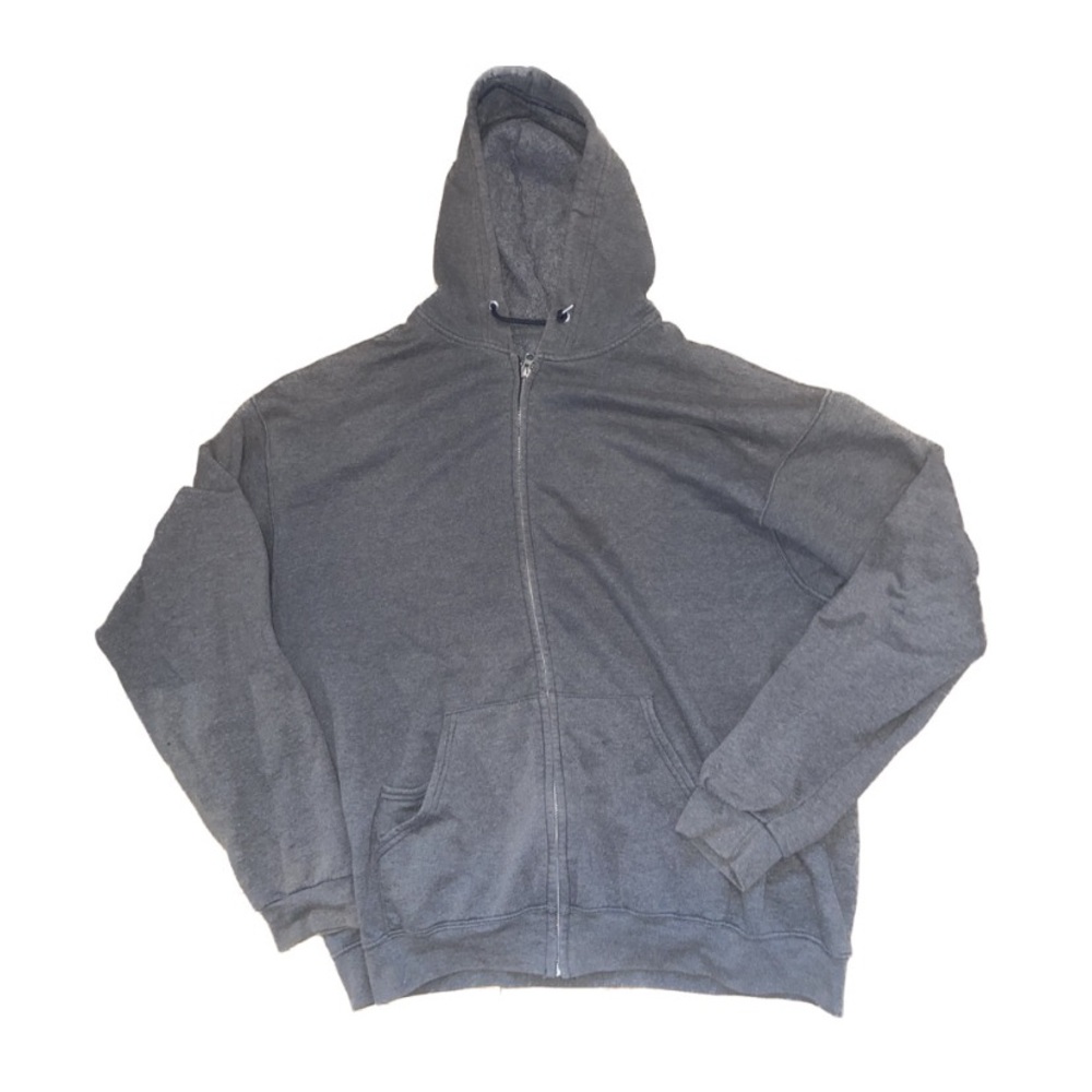 Large gray hoodie with dark hoodie strings, extra cozy hoodie casual for thecold